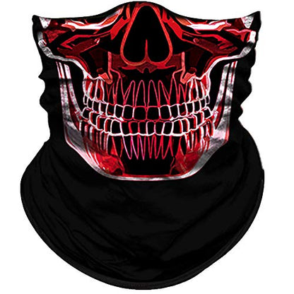 Obacle Neck Gaiter Face Mask Bandana for Dust Wind Sun Protection for Men Women - color: Red Line Skull