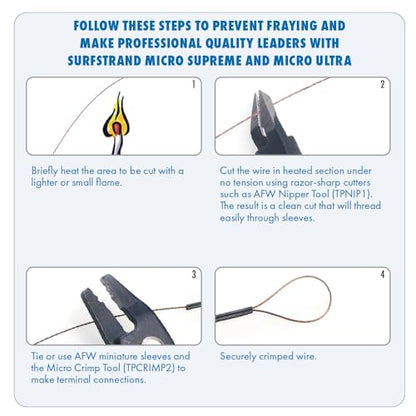 American Fishing Wire Surfstrand Bare 1x7 Stainless Steel Leader Wire - Fishing Leader Line for Saltwater, 20lb Test - 325lb Test in Bright, Camo in 30ft, 300ft, 600ft and 1,000ft Lengths - color: Bright, size: 20 lb / 30 ft