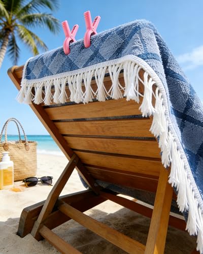 10 Pack Beach Towel Clips Heavy Duty Large Beach Essentials Chair Pool Clip | Pink Clips with Strong Grip, Silicone Protection, Rust Resistant Spring, Multi-Use for Beach, Boat, Cruise & Outdoors - color: Pink