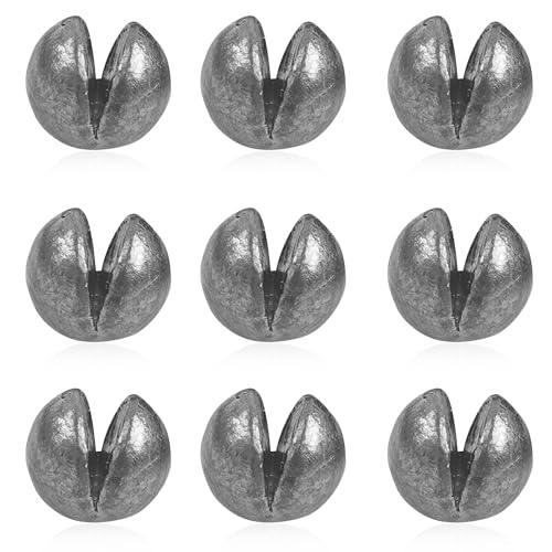 Removable Split Shot Weights Fishing Weight Sinker Slip On Fly Fishing Line Sinkers Freshwater Saltwater Round Lead Sinking Egg Sinkers Fishing Drop Shot Sinker Fish Tackle - size: 2.0g - 60 Pack