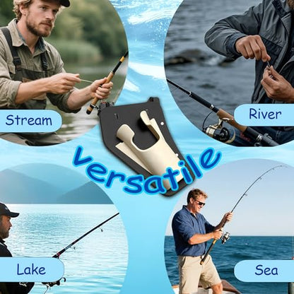 Slide-in Rod Hip Holster Belt Holder Fly Kayak Bank Fishing Fits 35mm Grips | Ambidextrous quick draw abs rod holder fits 2in belts lightweight clip for outdoor anglers trips & holiday gifts