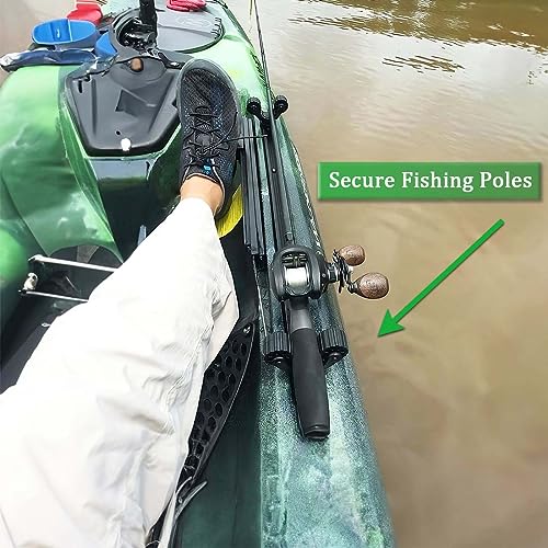 Huntury Kayak Paddle Holder Track Mount, Kayak Fishing Net Holder and Kayak Fishing Poles Holder, Kayak Track Mount Accessories, Kayak Rail Accessories - style: 2026