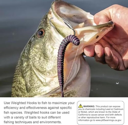 Twistlock Fishing Hooks, Swimbait Hooks Belly Offset Hooks Weighted Hook 1/0 3/0 4/0 for Soft Plastics Lures Fishing Saltwater Freshwater - color: Spring Weighted Hooks 7g - 15pcs