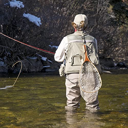 Fly Fishing Landing Net, Outdoor Fly Fishing Landing Net Clear Rubber Net Replacement Mesh Bag Fishing Net Replacement Accessory(Medium 100CM)