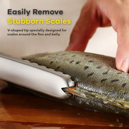 2PCS Fish Scaler, Thickened Stainless Steel Fish Scale Remover, Efficient Fish Scaler Remover No Mess, Sturdy Fish Descaler Tool with Non-Slip Handle, Fish Scaler Tool, Fish Scraper