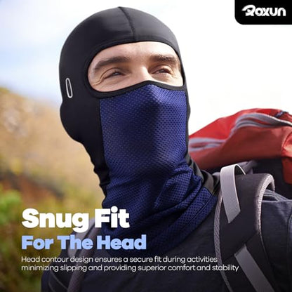 ROXUN Balaclava Moto Face Mask, Summer Cooling Ice Silk Mesh Sun Protection | Ice Silk Cooling, Breathable Mesh, UPF 50+, Helmet Friendly, Glasses Compatible, Versatile Use for Cycling Ski - color: White