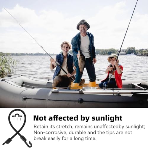 Rod Straps for Boat Deck, 12 Inches Fishing Rod Holder Straps Deck Mount Fishing Boat Rod Connector Boat Tie Down Straps Fishing Pole Straps for Kayak, Bass Boat Accessories, Marine Fishing Supplies