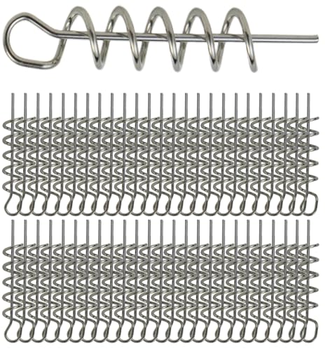 Soft Lure Spring Twist Lock, Fishing Crank Hook Centering Pin | Stainless Steel,Saltwater & Freshwater Safe, Easy To Attach & Remove, For Bass Trout Walleye, Storage Case, 15mm26mm33mm42mm - color: Nickel-D: 42*7mm 50pcs