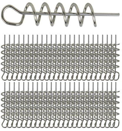 Soft Lure Spring Twist Lock, Fishing Crank Hook Centering Pin | Stainless Steel,Saltwater & Freshwater Safe, Easy To Attach & Remove, For Bass Trout Walleye, Storage Case, 15mm26mm33mm42mm - color: Nickel-D: 42*7mm 50pcs