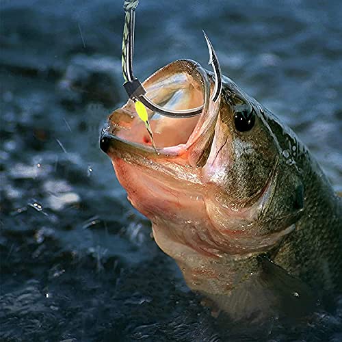 YOTO Carp Fishing Hair Rigs - 24 Pcs High Carbon Steel Curved Barbed Hooks with Swivels and Boilies - color: Size 6,24 PCS
