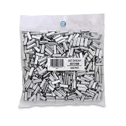 HI-SEAS Grand Slam Aluminum Fishing Line Crimp Sleeves - Bulk 500 Pieces, Durable and Strong Crimps for Monofilament 40lb Test up to 600lb Test for Saltwater Fishing Leaders - style: 500 Pc/2.3 Mm