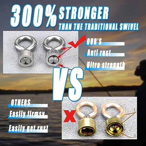 250pcs Fishing Swivel Rolling Barrel Swivel Stainless Steel Swivels Corrosion Resistance Black Nickle Connector for Freshwater Saltwater Fishing Tackle #2#4#6#8#10 - size: #2, #4, #6, #8, #10 (250pcs)