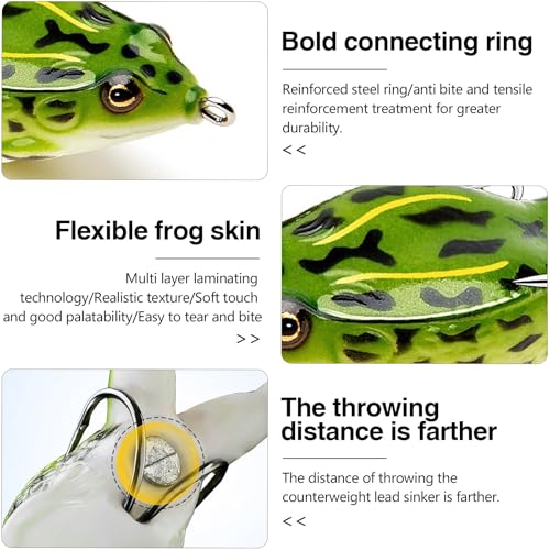 10 Pcs Frog Fishing Lures,Topwater Frog Fishing Lures,Freshwater Soft Simulated Frog Bait,Frog Artificial Soft Bait for Freshwater Saltwater