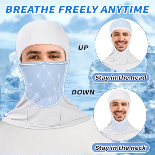 6 Packs Ski Mask Sun UV Protection Hood Breathable, Balaclava Face Mask for Men Women - Motorcycle Fish - color: 6pcs-color Mix a