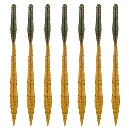 6th Sense – Ridge Worm – Soft Plastic Worm – Bass Fishing – Long Flowing Ribbon Tail Worm – Made in the USA (7 per Pack) - color: Plum Melon Magic