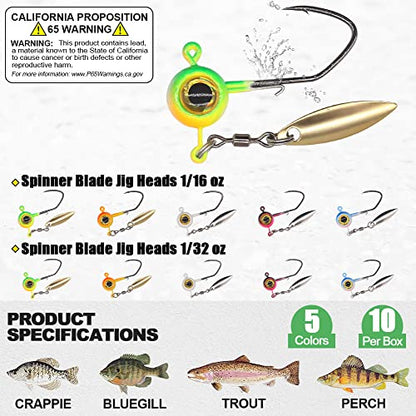 Crappie-Baits- Plastics-Jig-Heads-Kit-Shad-Minnow-Fishing-Lures-for Crappie-Panfish-Bluegill-40 &135 Piece Kit - color: BABY SHAD 40 pc.KIT COMBO 1