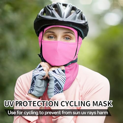 Balaclava Ski Mask, Sun UV Protection Breathable Full Head Face Mask for Men Women Skiing Cycling - color: Pink