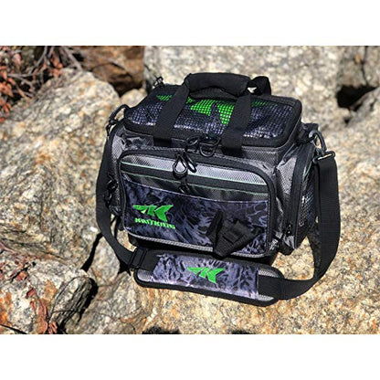 KastKing Fishing Gear & Tackle Bags - Saltwater Resistant Fishing Bags - Fishing Tackle Storage Bags - color: A2: Medium-Hoss(Without Trays, 15"x11"x10.25")-Blackout