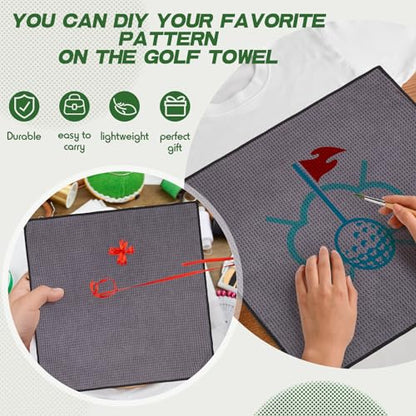 Batiyeer 12 Pcs Golf Towel Bulk for Golf Bags Microfiber Fabric Towel with Clip Waffle Pattern, Fitness, Camping, Hiking, Yoga - color: Gray