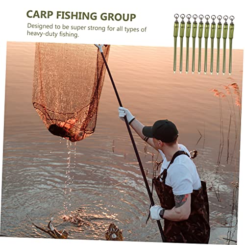 Happyyami 10Pcs Portable Carp Fishing Swivels Heavy Duty Fishing Hook Connector for Outdoor Tackle Durable Accessories for Freshwater Saltwater Fishing