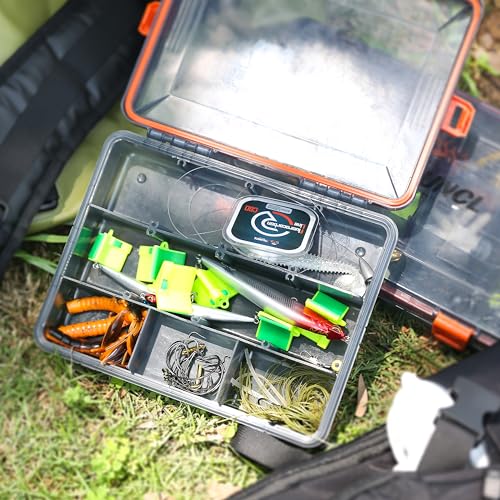 RUNCL Fishing Tackle Box, Waterproof Airtight Stowaway, 3600/3700 Tray Tackle Box with Adjustable Dividers, Plastic Storage Organizer(4pcs 3600) - color: 4pcs 3600