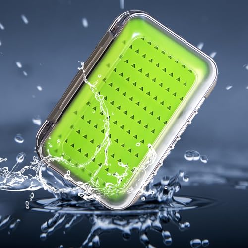 Aventik Silicone Fly Fishing Box Jig Box Waterproof Streamer flies Case Double Sided Clear Lid Storage Lure Case Saltwater Freshwater (MB:6.08x4x1.57inch) - style: MB:6.08x4x1.57inch