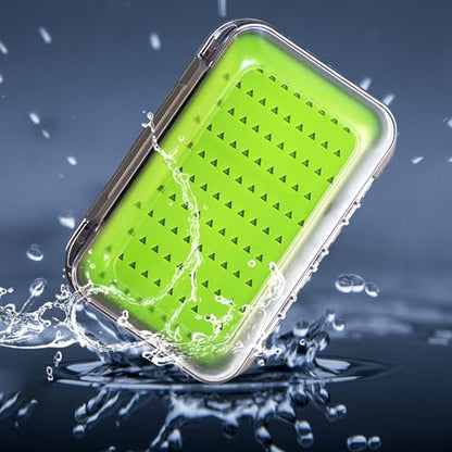 Aventik Silicone Fly Fishing Box Jig Box Waterproof Streamer flies Case Double Sided Clear Lid Storage Lure Case Saltwater Freshwater (MB:6.08x4x1.57inch) - style: MB:6.08x4x1.57inch