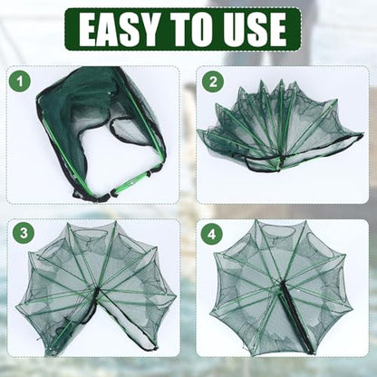 Casting Nets for Fishing Collapsible 6 Holes Large Minnow Cage Foldable 23.6 x 8.7 Inch with Bait Balls Small Fish Net and Rope for Crab Shrimp Crawdad Lobster Crayfish Catfish