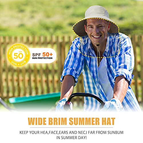Outdoor Sun Hat for Men with 50+ UPF Protection Safari Cap Wide Brim Fishing Hat with Neck Flap, for Dad… - color: Dark Gray