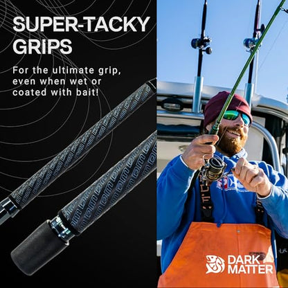 Dark Matter Psychedelic Casting Fishing Rods Medium Heavy Power X - High-Modulus M3 Carbon Nano Baitcaster Rod Saltwater and Freshwater Fishing Rods, 7ft Medium Heavy Baitcasting Rod - color: Gunmetal, size: 7'0" Power - Z