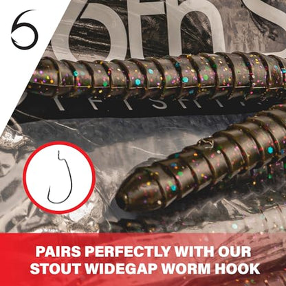 6th Sense – Ridge Worm – Soft Plastic Worm – Bass Fishing – Long Flowing Ribbon Tail Worm – Made in the USA (7 per Pack)