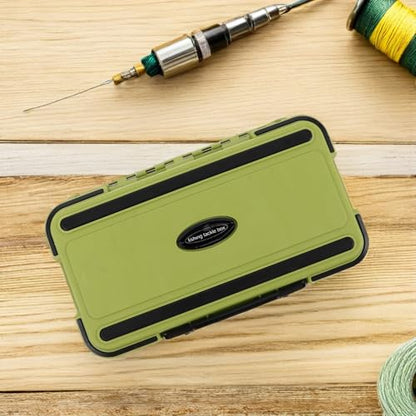 Fishing Tackle Box Large Waterproof Green – Portable Lure Storage Container with Bait Keeper and Fishing Gear Organizer for Freshwater and Saltwater Anglers