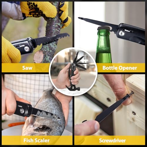Gifts for Men 12 in 1 Hammer Multitool, Anniversary Birthday Gifts for Men Dad Husband Him Grandpa, Unique Gift for Dad Who Have Everything, Camping Essentials Cool Gadgets Tools