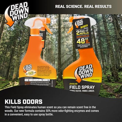 Dead Down Wind Evolve Field Spray (24oz Bottle and 2 Pac-It Refills)