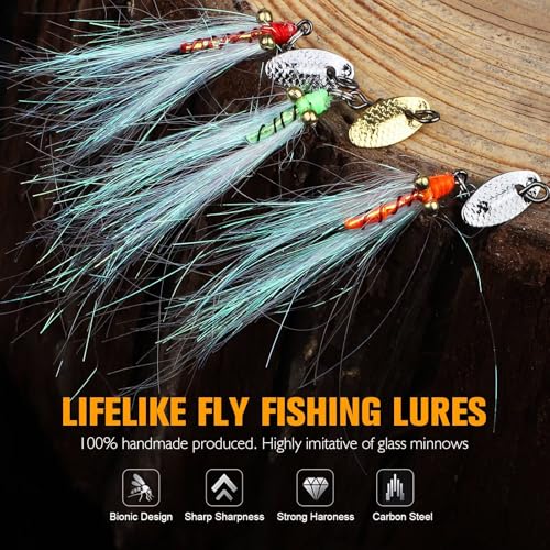 Dovesun Fly Fishing Lures Fly Fishing Flies Wet Fishing Flies Fishing Lures Fishing Spinner for Bass Sunfish Pike Trout 5PCS/10PCS - color: Crazy Charlie-5pcs, size: Size8#