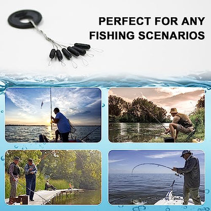 600 Pieces Fishing Bobber Stops, Float Sinker Stops, Portable Fishing Accessories, Freshwater Saltwater Bobbers for Fishing, Slip Float Tackle Kit - size: XS (Column)