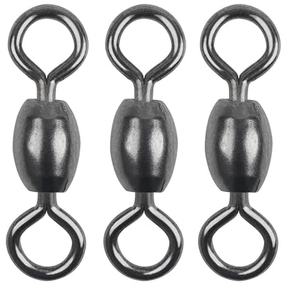 Fishing Barrel Swivel 100pcs Swivels Fishing Tackle Fishing Crane Swivels Stainless Steel High Strength Barrel with Solid Ring Fishing Line Connector for Saltwater Freshwater 30LB-96LB - size: 10#-100PCS