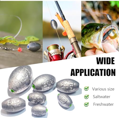 Egg Weights Egg Fishing Sinkers Lead Weights Catfish Weights Slide Sinkers for Fishing Line Assortment - style: 26pcs