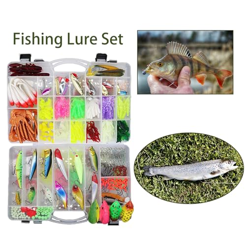 Fishing Lures Kit for Fresh Water Fishing Tackle Set Tackle Box Organizer Top Water Bass Fishing Lures Including Soft Plastic Worms Crankbait Jigs Fishing Hooks