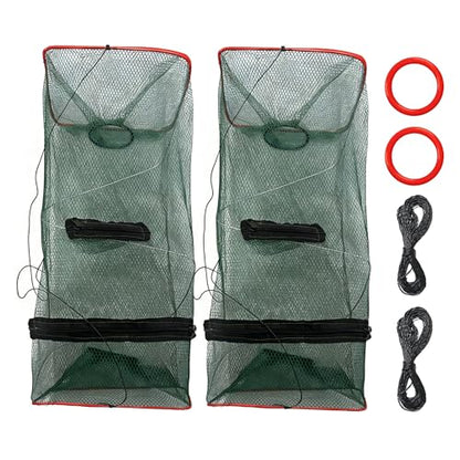 2 Pack Minnow Trap,Small Fishing Bait Trap,Small Fish Trap Crawfish Trap Fish Traps for Small Fish Foldable Fishing Net