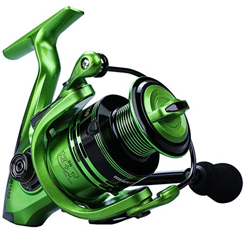 Fishing Reels,13+1BB Light Weight and Ultra Smooth Powerful Spinning Reels for Saltwater and Freshwater Fishing - color: Green, size: 2000
