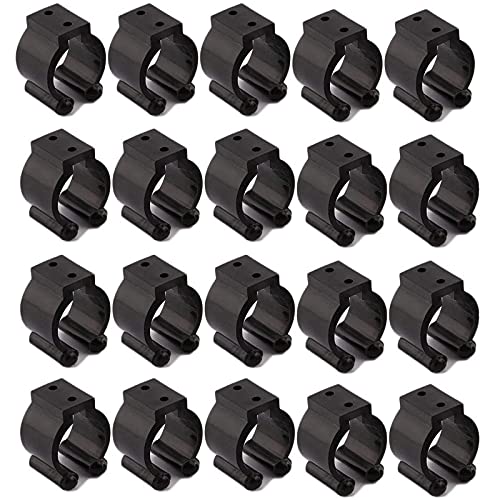Wall Mounted Fishing Pole Holder - 20pcs Black Rubber Rod & Cue Clips for Pool & Fishing Storage Rack
