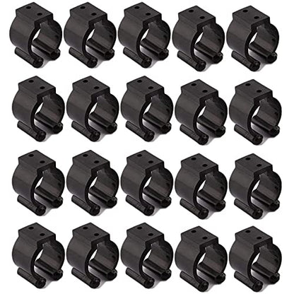 Wall Mounted Fishing Pole Holder - 20pcs Black Rubber Rod & Cue Clips for Pool & Fishing Storage Rack