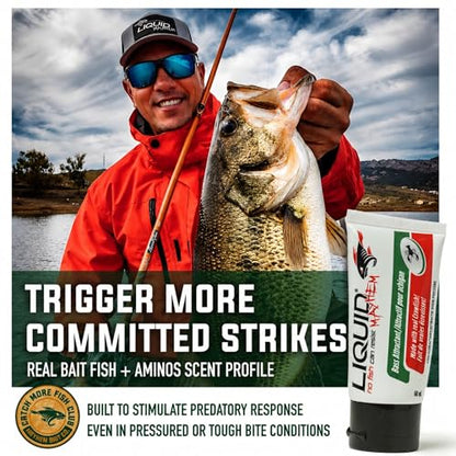 Liquid Mayhem Bass Fish Attractant Gel 60 ml / 2 oz · 60 Uses – Real Anchovy Bait & Aminos | UV-Enhanced Long-Lasting Gel – All Lure Types - size: 2-Pack
