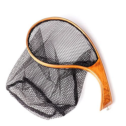 Fly Fishing Net Landing Catch Release Wooden Frame Portable Lightweight Trout
