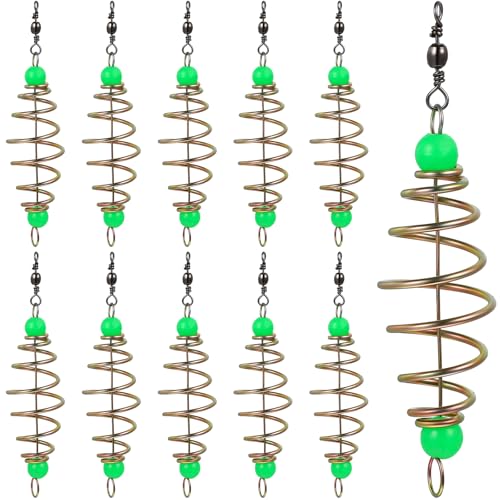 12PCS Luminous Carp Fishing Feeder, Bait Thrower, Fishing Feeder Bait Cage, Lures Cage Basket Minnow Baits