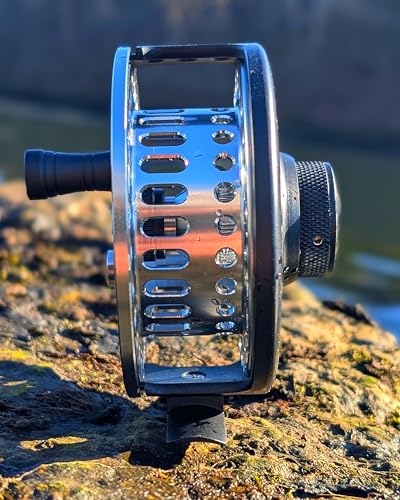 RIFT Breach Fly Fishing Reel, Carbon Disc Drag, Full CNC-Machined Anodized Aluminum Fly Reel, 3/4, 5/6 Weight, Black, Silver (Black/Silver - Without Line, 3/4wt)