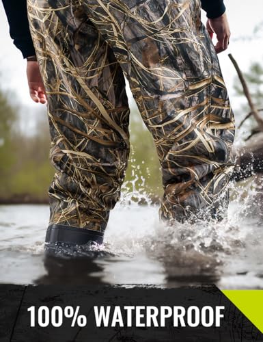 TIDEWE Bootfoot Chest Wader, 2-Ply Nylon/PVC Waterproof Fishing Hunting Waders with Boot Hanger for Men Women Green Brown - color: Next Camo Evos, size: M8/W10