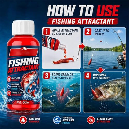 Concentrated Fish Attractant Liquid, 60ml Red Worm Liquid Spray, Powerful Bait Attractant Scent Bait Fish Attractants Liquids for Trout, Panfish and More, Enhances Scent & Improves Biteresponse - color: 2pcs