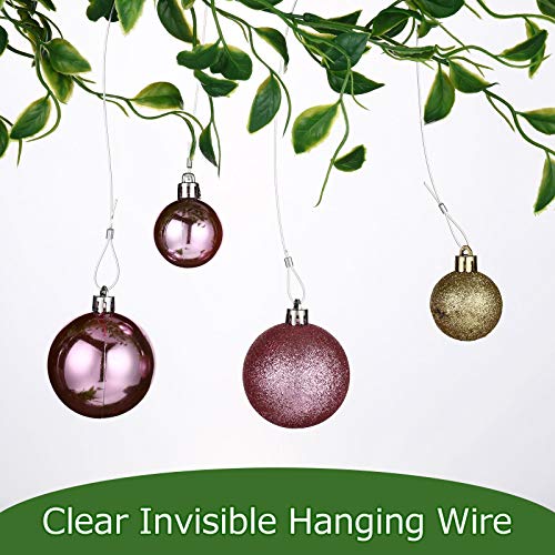 Sumind Strong Clear Picture Hanging Wire Invisible Picture Frame Fishing Wire up to 100 Lbs 656 Feet Monofilament Fishing Line with Aluminum Crimping Loop Sleeves(1 Roll,0.8 mm)
